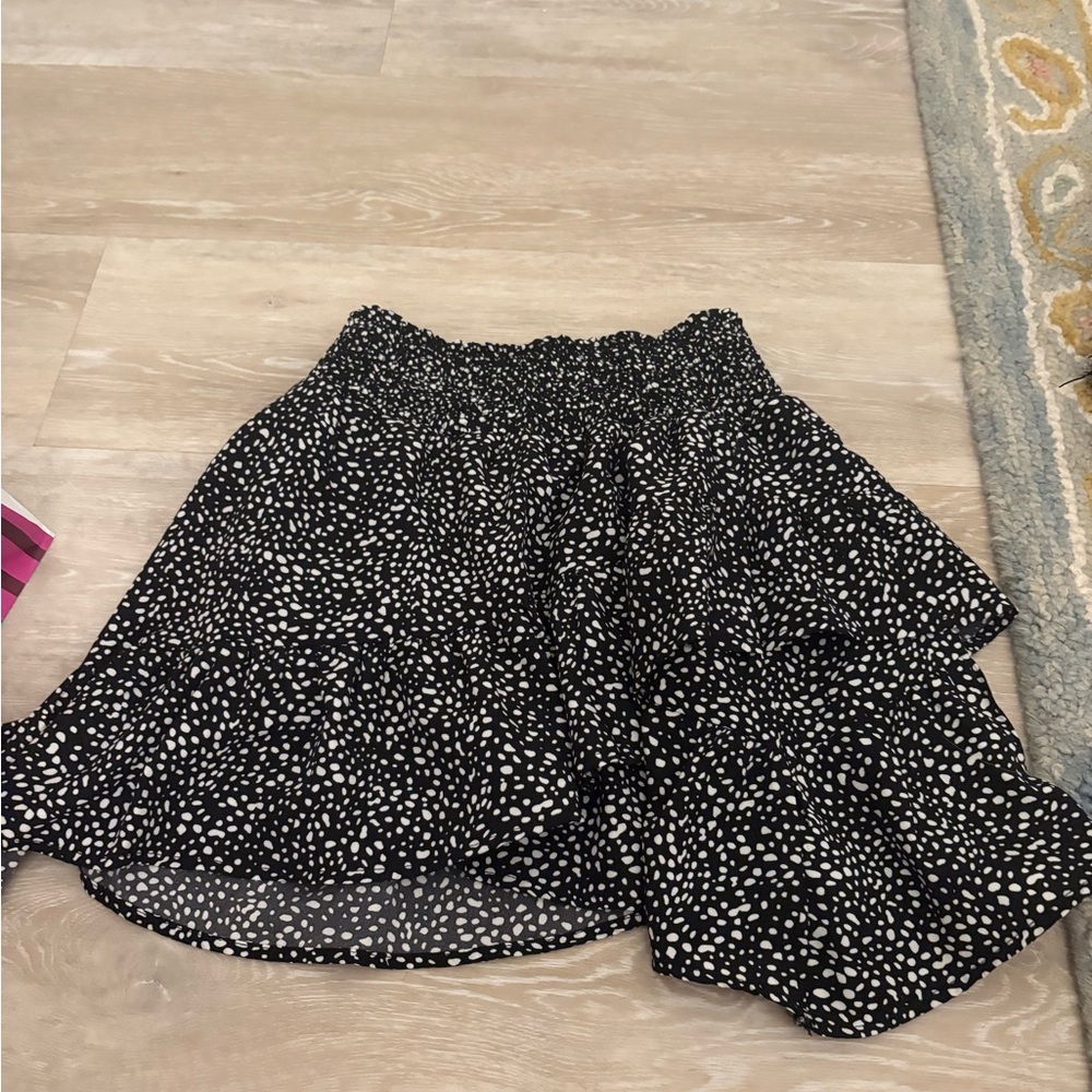Altar'd State Black and White Patterned Mini Skirt